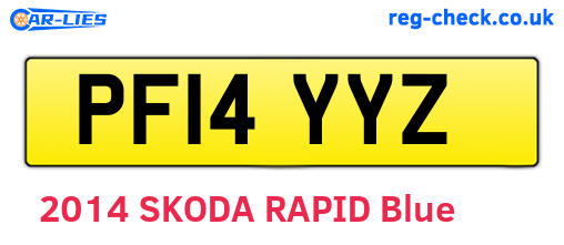 PF14YYZ are the vehicle registration plates.