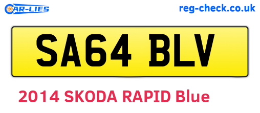 SA64BLV are the vehicle registration plates.