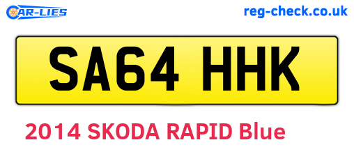 SA64HHK are the vehicle registration plates.