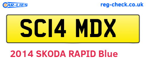 SC14MDX are the vehicle registration plates.