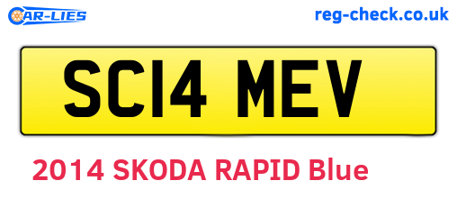 SC14MEV are the vehicle registration plates.