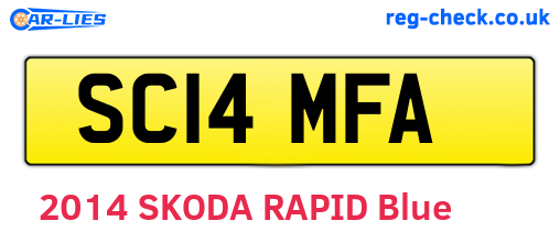 SC14MFA are the vehicle registration plates.