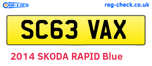 SC63VAX are the vehicle registration plates.