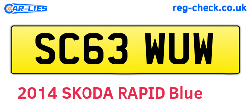 SC63WUW are the vehicle registration plates.