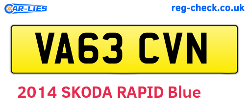 VA63CVN are the vehicle registration plates.