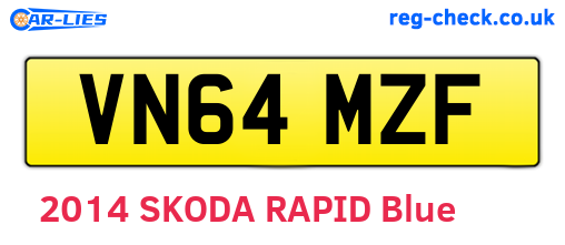 VN64MZF are the vehicle registration plates.