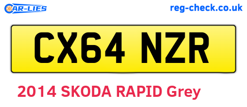 CX64NZR are the vehicle registration plates.
