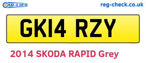 GK14RZY are the vehicle registration plates.