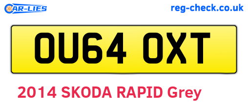 OU64OXT are the vehicle registration plates.