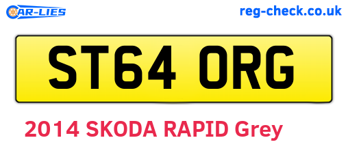 ST64ORG are the vehicle registration plates.