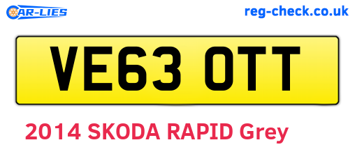 VE63OTT are the vehicle registration plates.