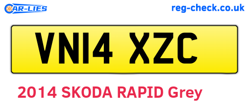 VN14XZC are the vehicle registration plates.