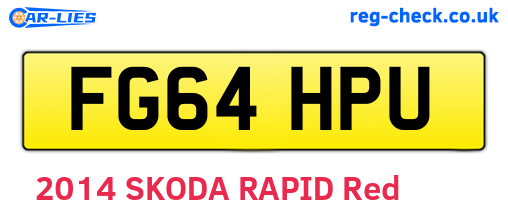 FG64HPU are the vehicle registration plates.
