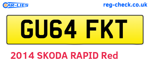 GU64FKT are the vehicle registration plates.