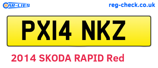 PX14NKZ are the vehicle registration plates.