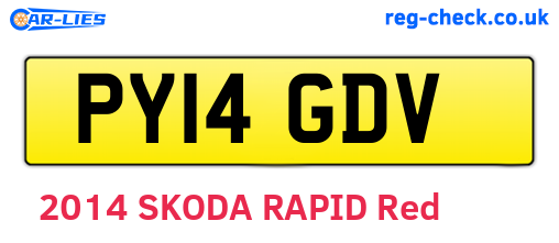 PY14GDV are the vehicle registration plates.