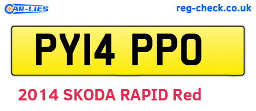 PY14PPO are the vehicle registration plates.