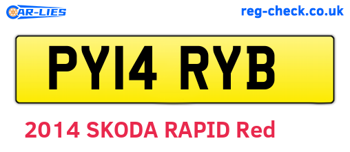 PY14RYB are the vehicle registration plates.