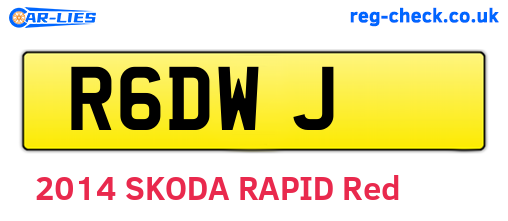 R6DWJ are the vehicle registration plates.