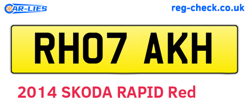 RH07AKH are the vehicle registration plates.