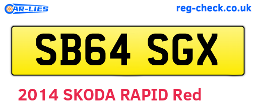 SB64SGX are the vehicle registration plates.
