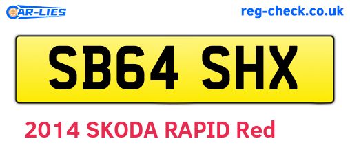 SB64SHX are the vehicle registration plates.