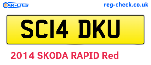 SC14DKU are the vehicle registration plates.