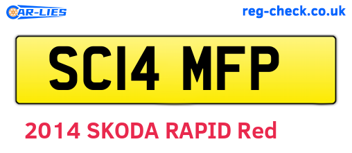 SC14MFP are the vehicle registration plates.