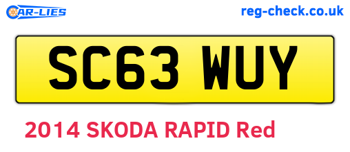 SC63WUY are the vehicle registration plates.