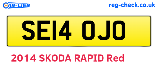 SE14OJO are the vehicle registration plates.