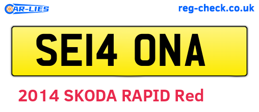SE14ONA are the vehicle registration plates.