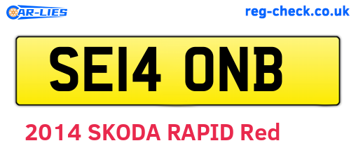 SE14ONB are the vehicle registration plates.