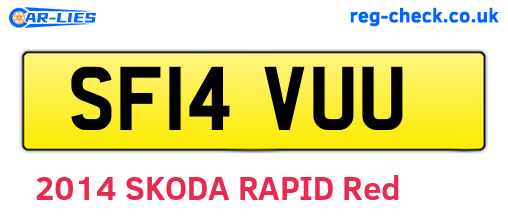 SF14VUU are the vehicle registration plates.