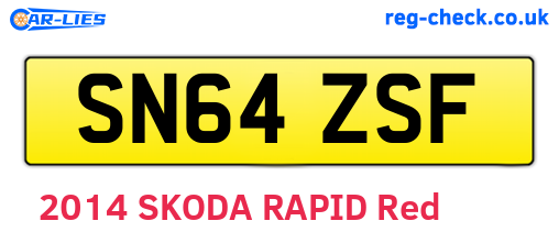 SN64ZSF are the vehicle registration plates.