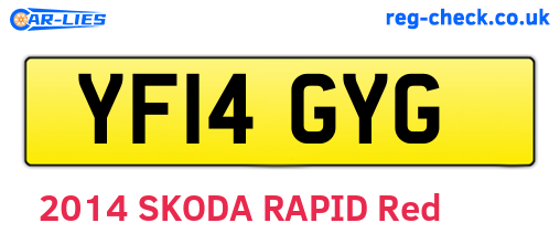 YF14GYG are the vehicle registration plates.