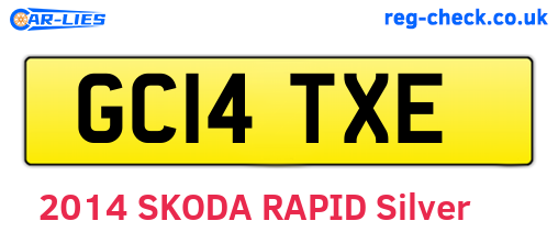 GC14TXE are the vehicle registration plates.