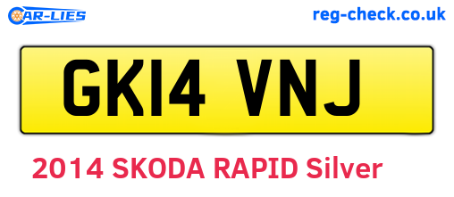 GK14VNJ are the vehicle registration plates.