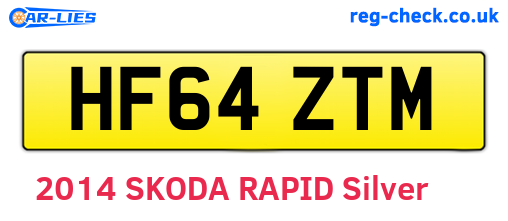 HF64ZTM are the vehicle registration plates.