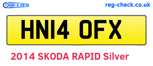 HN14OFX are the vehicle registration plates.