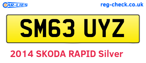 SM63UYZ are the vehicle registration plates.