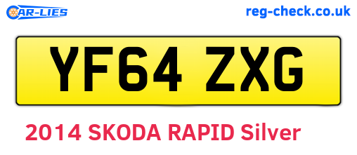 YF64ZXG are the vehicle registration plates.