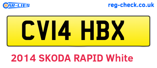 CV14HBX are the vehicle registration plates.
