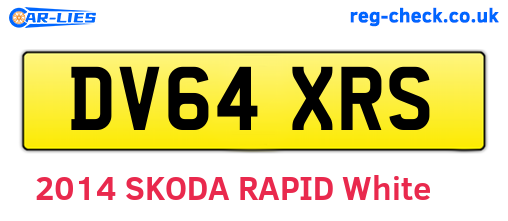 DV64XRS are the vehicle registration plates.