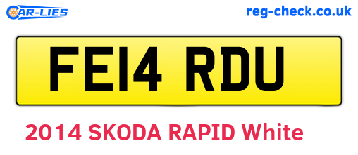 FE14RDU are the vehicle registration plates.