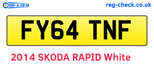 FY64TNF are the vehicle registration plates.