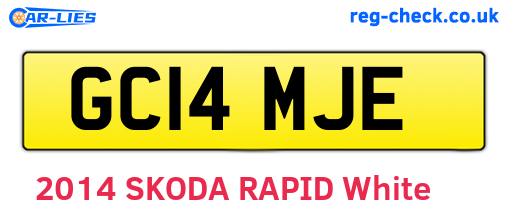 GC14MJE are the vehicle registration plates.