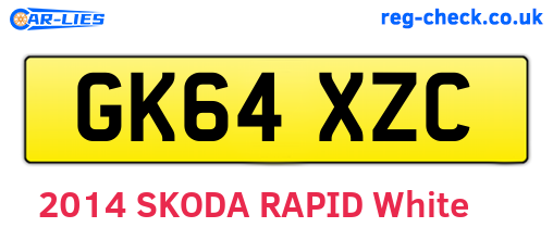 GK64XZC are the vehicle registration plates.