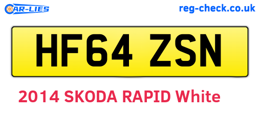 HF64ZSN are the vehicle registration plates.
