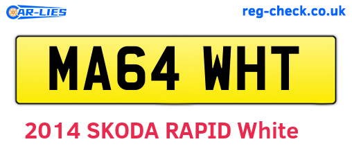 MA64WHT are the vehicle registration plates.