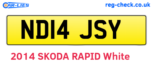 ND14JSY are the vehicle registration plates.
